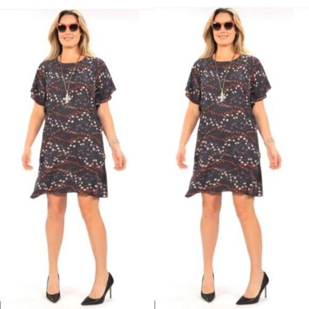 Cabi 3828 Muse Floral Print Dress Size Small Drop Waist Dress